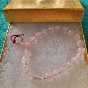 PINK QUARTZ BEADED BRACELET